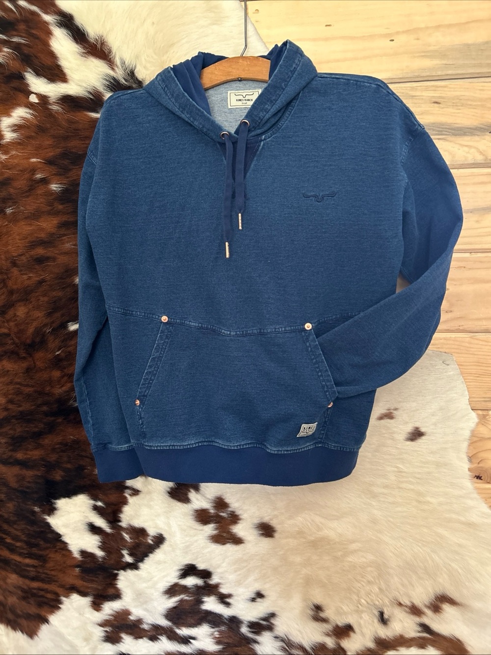 Kimes Ranch Women's Indigo Blue Tess Western Hoodie 100% Cotton Small